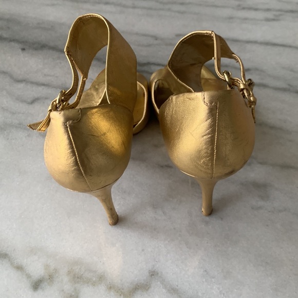 Nine West Womens Gold Strap Sandal Heels - Picture 5 of 5